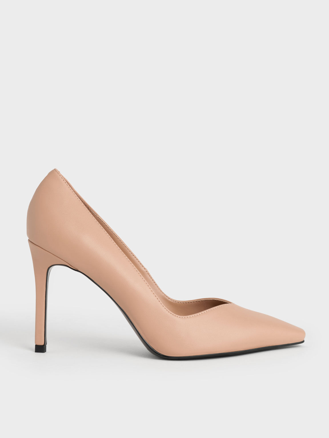 Tapered Square-Toe Pumps - Nude