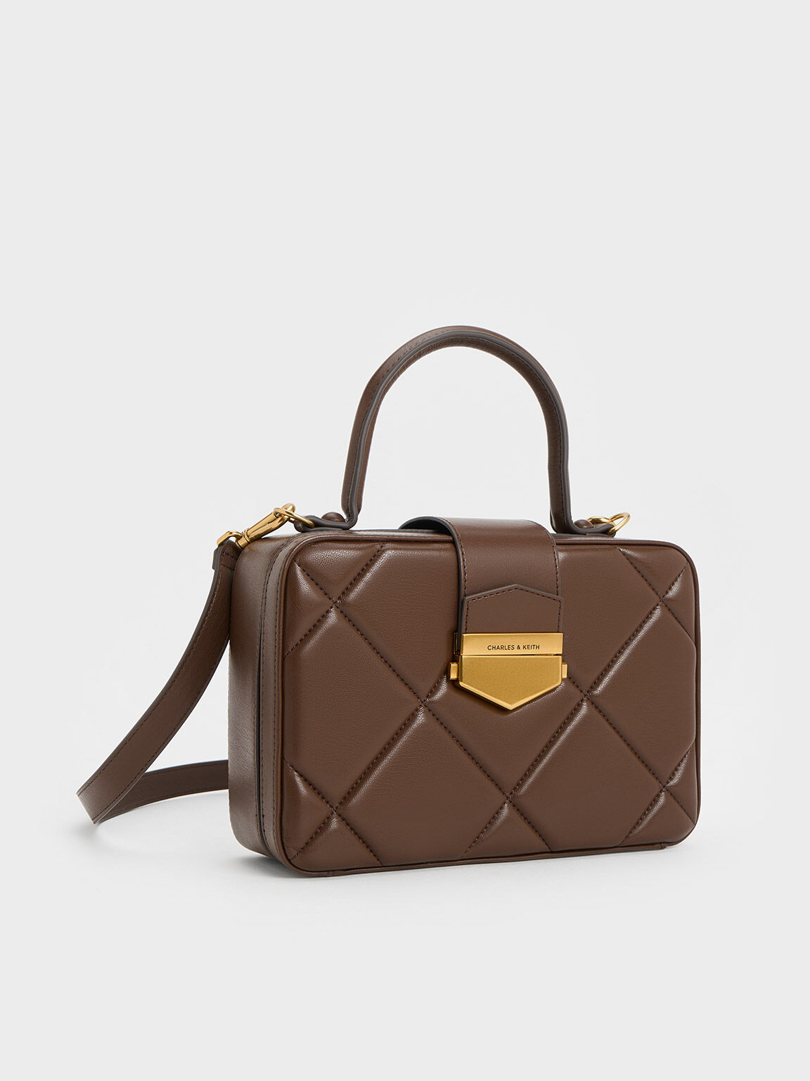 Veritgo Quilted Boxy Bag - Dark Brown
