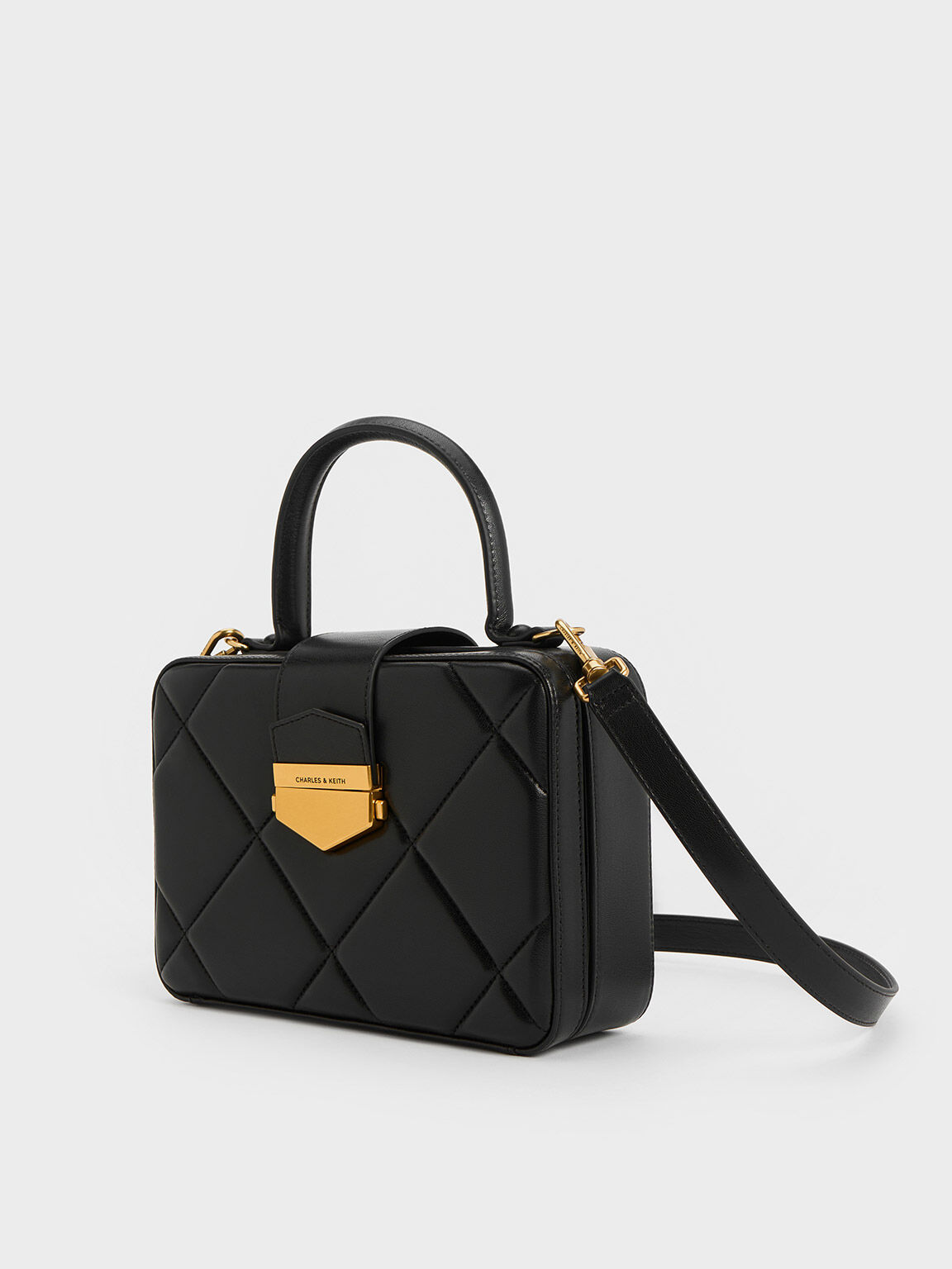 Veritgo Quilted Boxy Bag, Black, hi-res