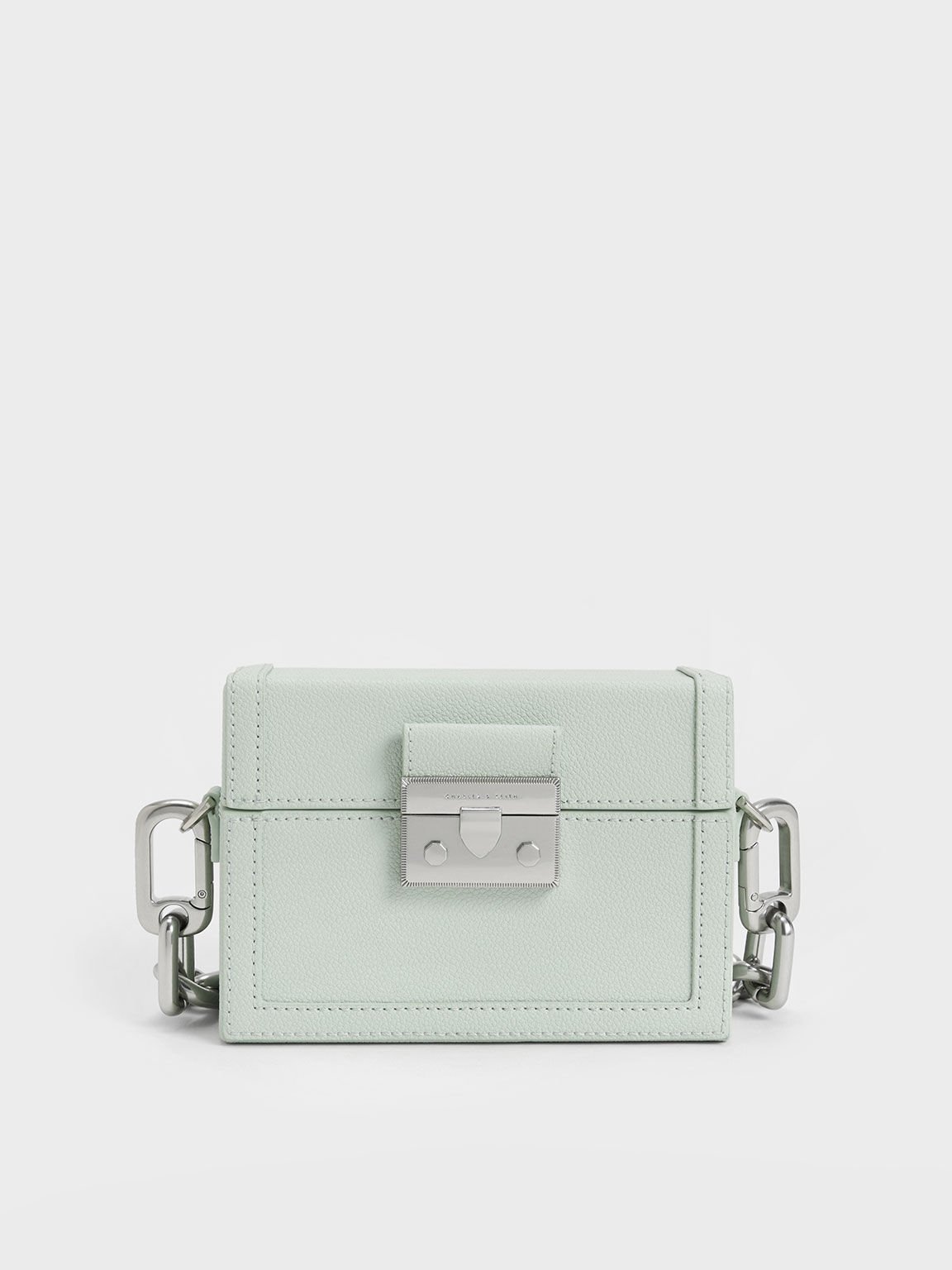 Chain Strap Boxy Bag, Light Green, hi-res