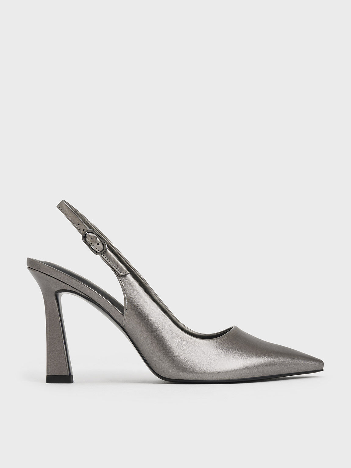 Pewter sale metallic pumps