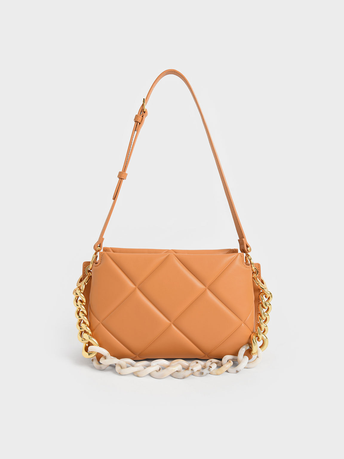 Danika Chunky Chain Padded Bag, Pumpkin, hi-res