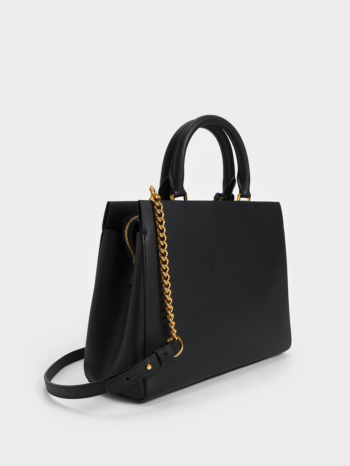  Black Structured Handbag