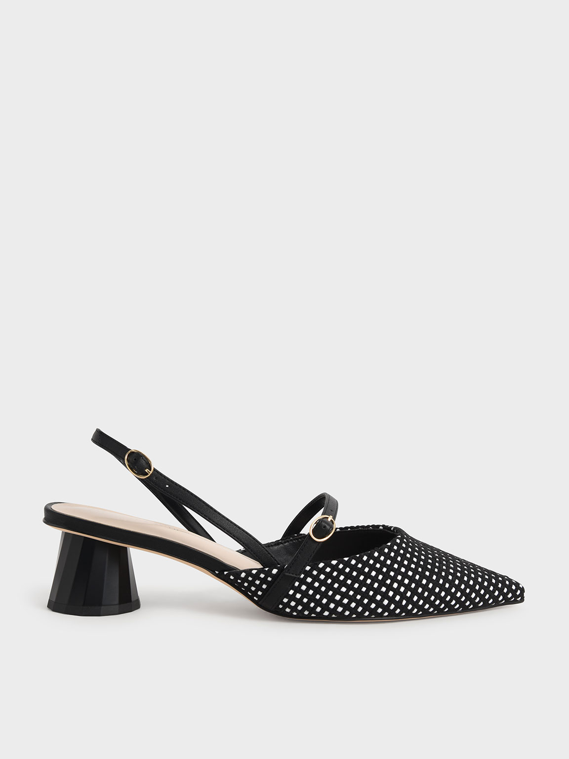 Multicoloured Woven Cone Heel Slingback Pumps - CHARLES & KEITH SA