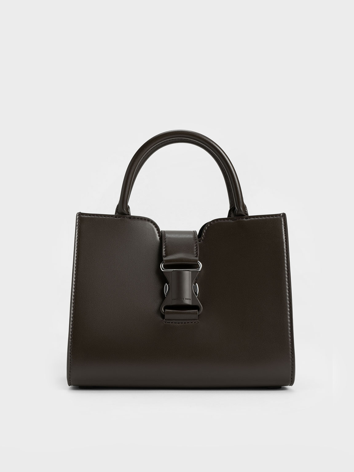 Dark Moss Ivy Metallic Buckle Tote - CHARLES & KEITH SA