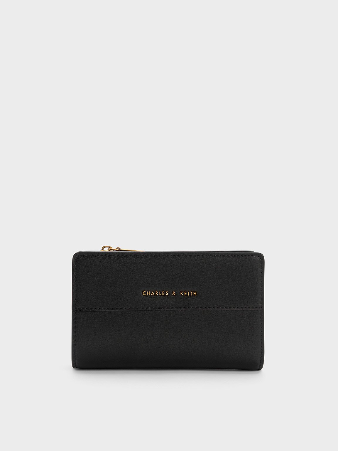 Black Snap Button Small Wallet - CHARLES & KEITH SA