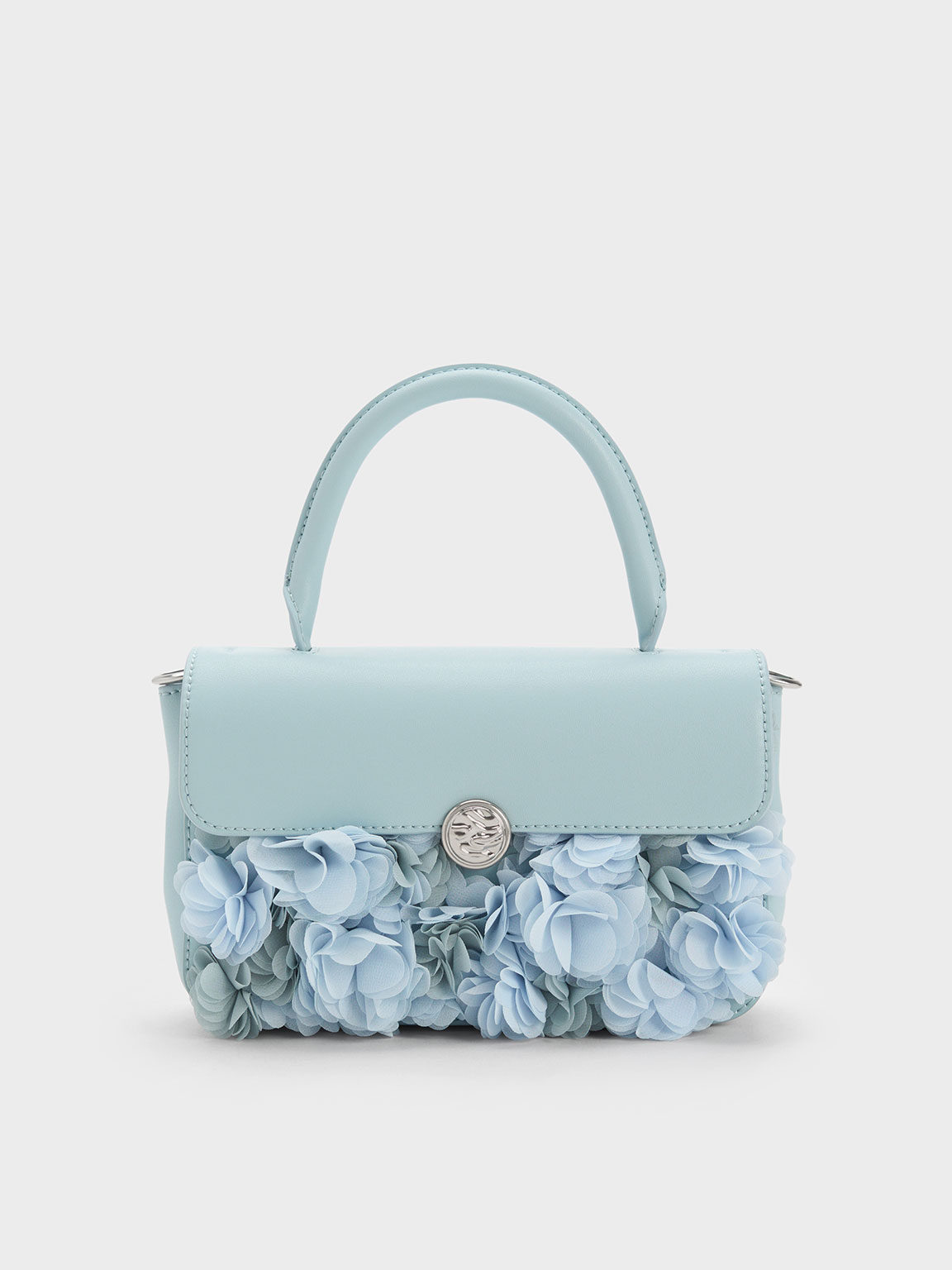 Blue floral handbag online